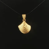 24k Pure Yellow Gold 3.1g Solid Scallop Shell Pendant