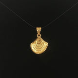 24k Pure Yellow Gold 3.1g Solid Scallop Shell Pendant