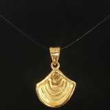 24k Pure Yellow Gold 3.1g Solid Scallop Shell Pendant