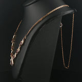 14k Yellow Gold Red Garnet and Diamond Pendant Bismark Link Necklace 19"
