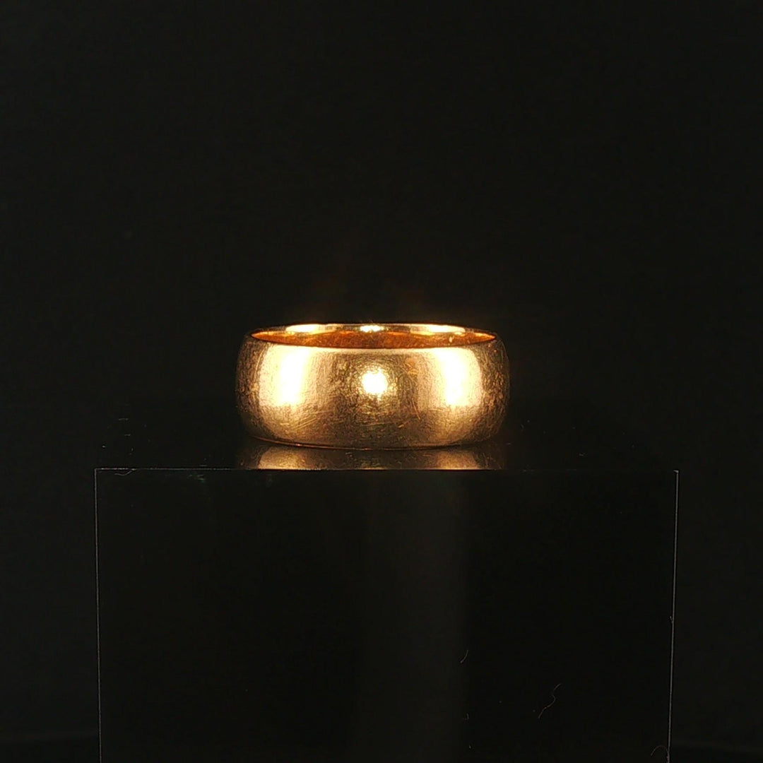 Antique 1883 18k Yellow Gold 7.5g Solid Polished 7.5mm Band Ring Size 8.5