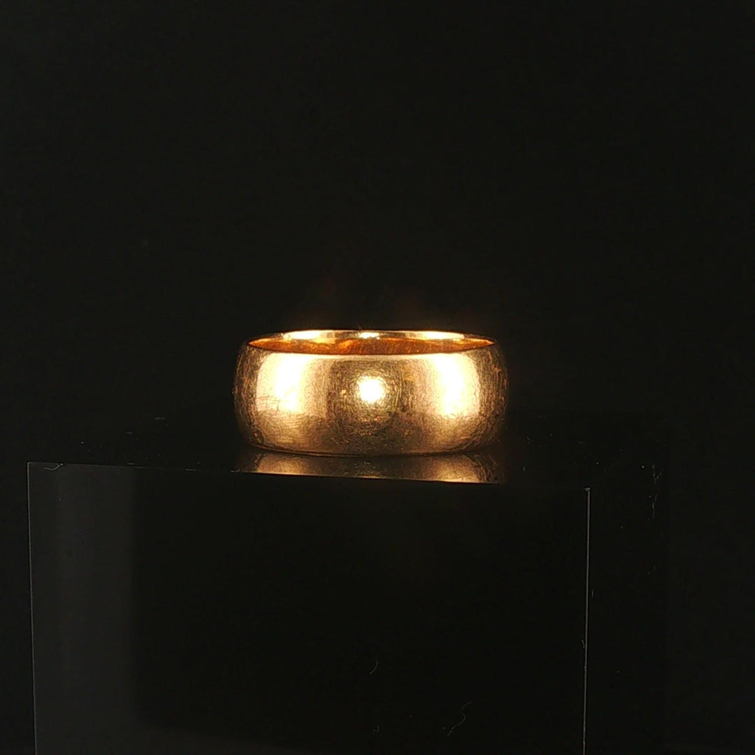 Antique 1883 18k Yellow Gold 7.5g Solid Polished 7.5mm Band Ring Size 8.5