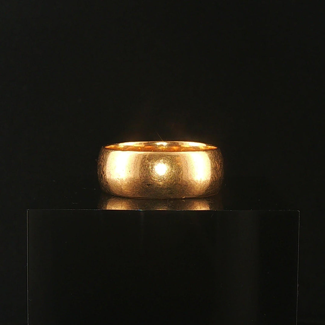 Antique 1883 18k Yellow Gold 7.5g Solid Polished 7.5mm Band Ring Size 8.5