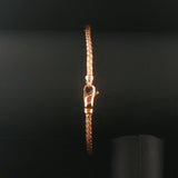 14k Rose and White Gold 0.10cttw Diamond Flex Bangle Bracelet Italy 7"