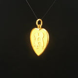 24k Pure Yellow Gold 8.8g Solid Boy and Girl Kissing Heart Charm Pendant