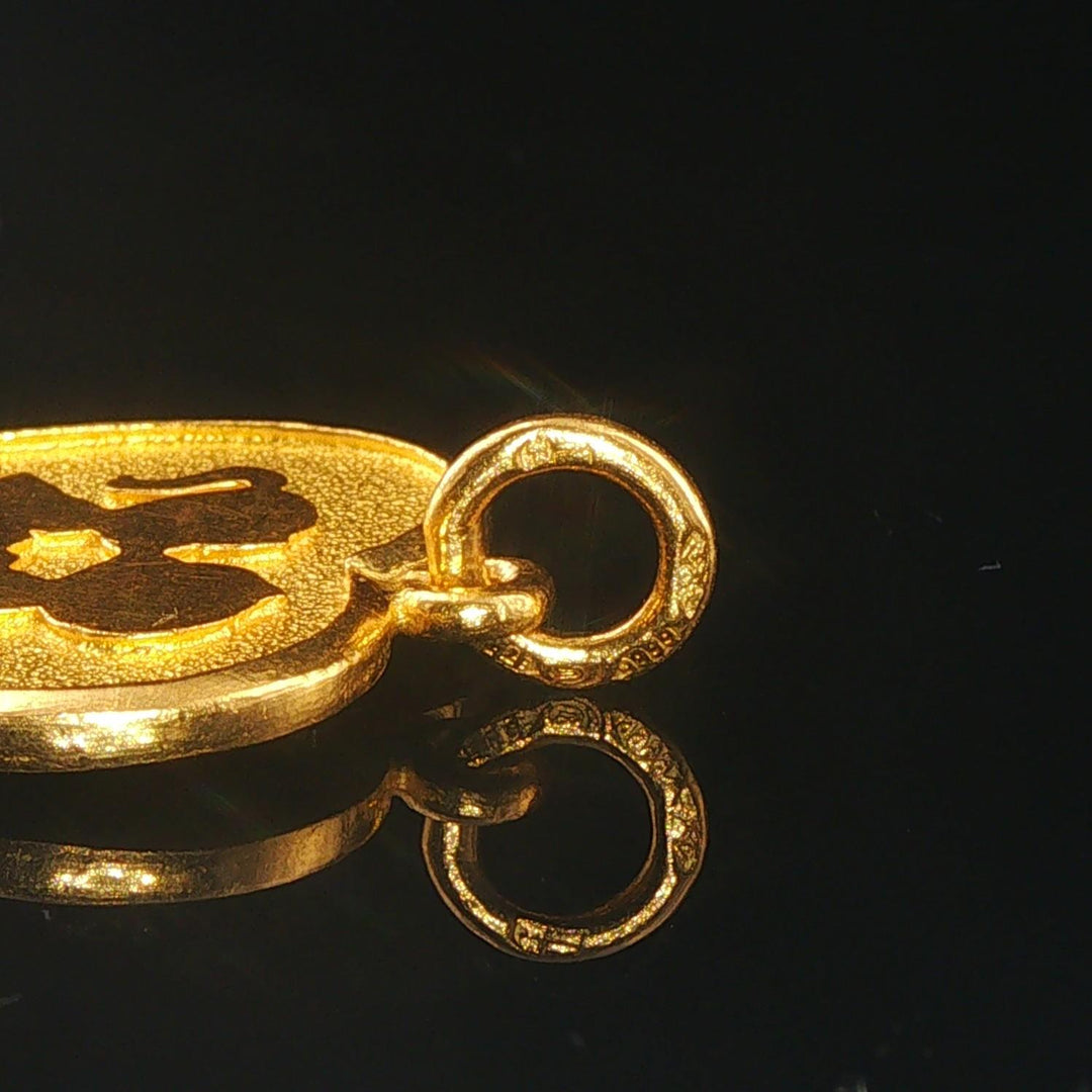24k Pure Yellow Gold 8.8g Solid Boy and Girl Kissing Heart Charm Pendant