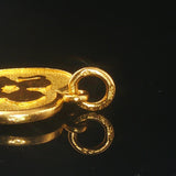 24k Pure Yellow Gold 8.8g Solid Boy and Girl Kissing Heart Charm Pendant