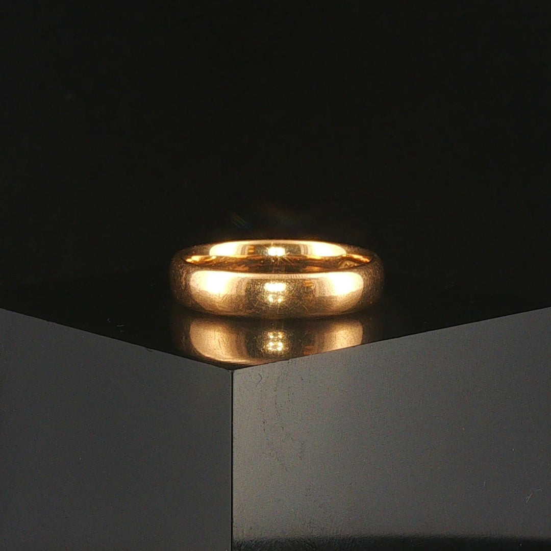 18k Yellow Gold 5.2g Solid Vintage 4.5mm Ladies Band Ring Size 6.5