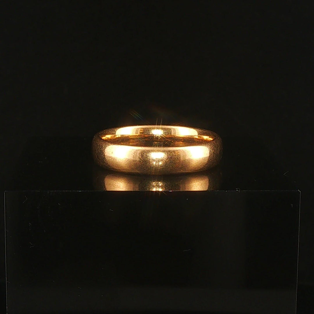 18k Yellow Gold 5.2g Solid Vintage 4.5mm Ladies Band Ring Size 6.5