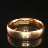 18k Yellow Gold 5.2g Solid Vintage 4.5mm Ladies Band Ring Size 6.5