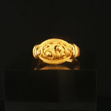 24k Pure Yellow Gold 7.7g Solid Fancy Ring Thailand Size 9.75