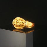 24k Pure Yellow Gold 7.7g Solid Fancy Ring Thailand Size 9.75