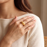 24k Pure Yellow Gold 7.7g Solid Fancy Ring Thailand Size 9.75