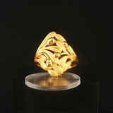 24k Pure Yellow Gold 9.7g Solid Fancy Floral Ring Thailand Size 9.5