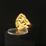 24k Pure Yellow Gold 9.7g Solid Fancy Floral Ring Thailand Size 9.5