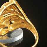 24k Pure Yellow Gold 9.7g Solid Fancy Floral Ring Thailand Size 9.5