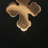 18k Yellow Gold and Enamel 7.3g Vintage Cross Pendant 1.75"