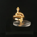 18k Yellow Gold 5.5g Vintage Bypass Snake Serpentine Ring Greece Size 5.25