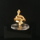 18k Yellow Gold 5.5g Vintage Bypass Snake Serpentine Ring Greece Size 5.25