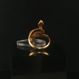 18k Yellow Gold 5.5g Vintage Bypass Snake Serpentine Ring Greece Size 5.25