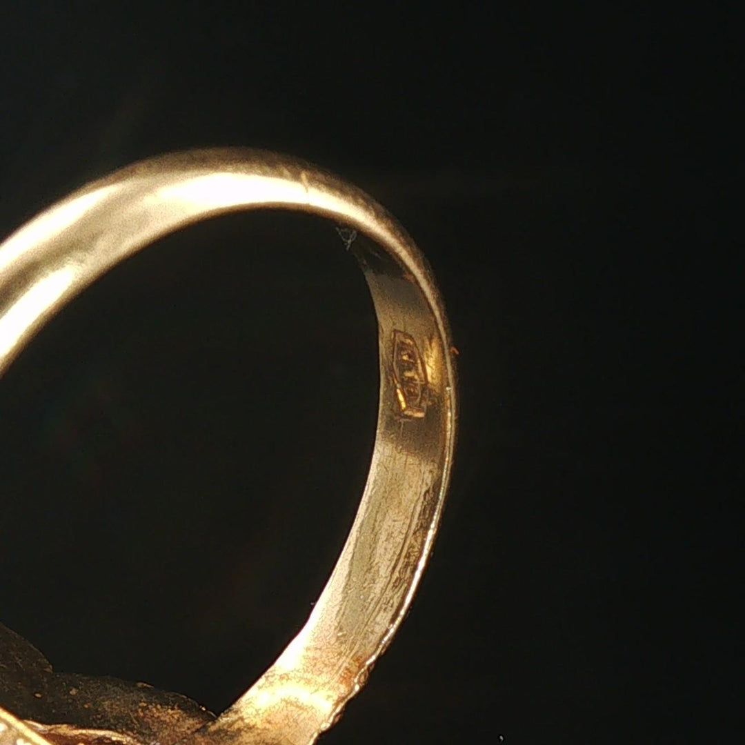 18k Yellow Gold 5.5g Vintage Bypass Snake Serpentine Ring Greece Size 5.25