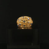 18k Yellow Gold and Sapphire 9.3g Vintage Solid Multi Band Ring Size 4.5