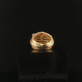 18k Yellow Gold and Sapphire 9.3g Vintage Solid Multi Band Ring Size 4.5