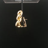 18k Yellow Gold 15g Heavy Polished Large Curb Link Stud Earrings Italy 1.25"