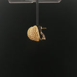 18k Yellow Gold 11.8g Vintage Heavy Woven Button Stud Earrings