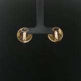 18k Yellow Gold 11.8g Vintage Heavy Woven Button Stud Earrings