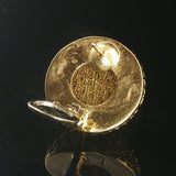18k Yellow Gold 11.8g Vintage Heavy Woven Button Stud Earrings