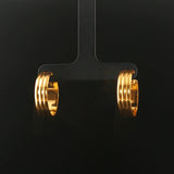 22k Yellow Gold 4.6g Vintage Ribbed Hoop Huggie Earrings 0.75"