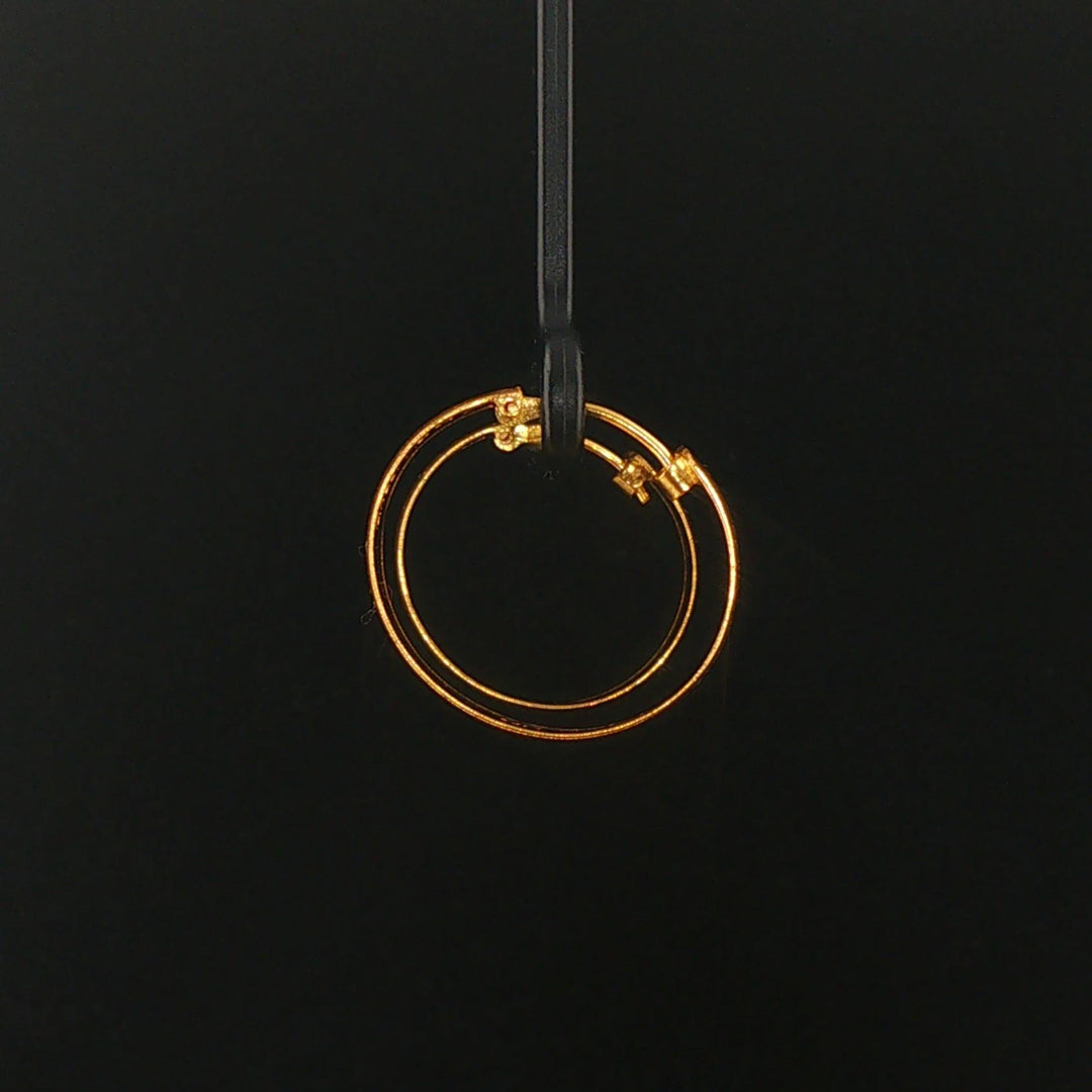 22k Yellow Gold 4.6g Vintage Ribbed Hoop Huggie Earrings 0.75"