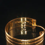22k Yellow Gold 4.6g Vintage Ribbed Hoop Huggie Earrings 0.75"