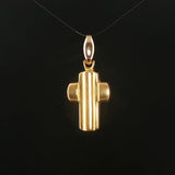 18k Yellow and White Gold 3g Vintage Cross Pendant Italy 1.25"