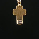 18k Yellow and White Gold 3g Vintage Cross Pendant Italy 1.25"