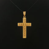 18k Yellow Gold 3.4g Vintage Cross Pendant Italy 1.5"