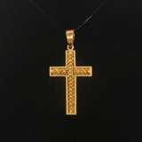 18k Yellow Gold 3.4g Vintage Cross Pendant Italy 1.5"