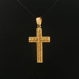 18k Yellow Gold 3.4g Vintage Cross Pendant Italy 1.5"