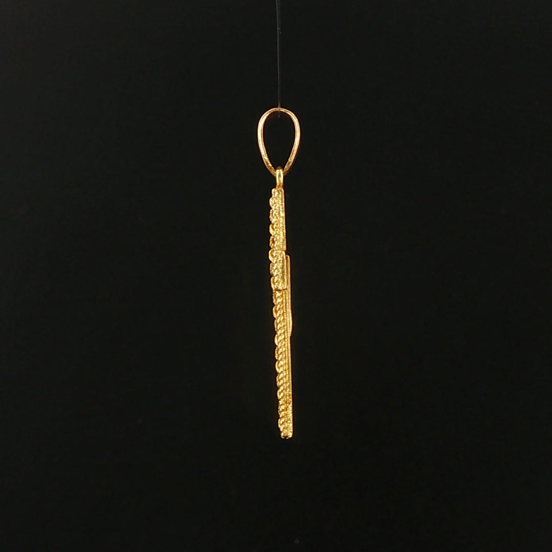 18k Yellow Gold 3.4g Vintage Cross Pendant Italy 1.5"