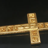 18k Yellow Gold 3.4g Vintage Cross Pendant Italy 1.5"