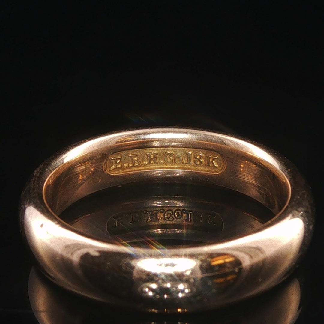 18k Yellow Gold 8g Solid Polished Vintage 5mm Domed Band Ring Size 6.5