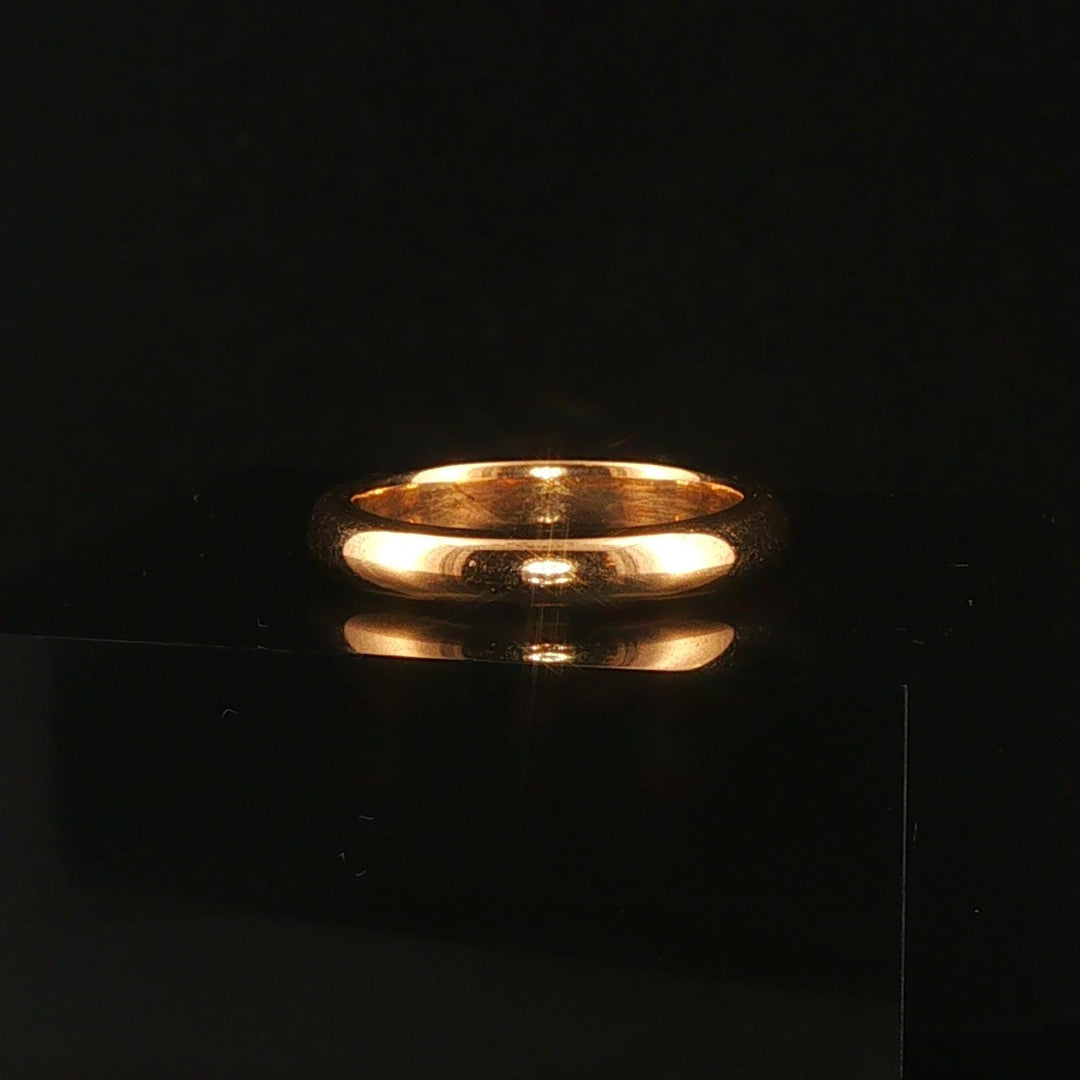 Antique 18k Yellow Gold 5.2g Solid Polished 3.5mm Domed Band Ring Size 5.75