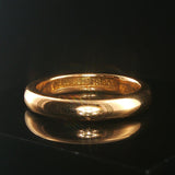 Antique 18k Yellow Gold 5.2g Solid Polished 3.5mm Domed Band Ring Size 5.75