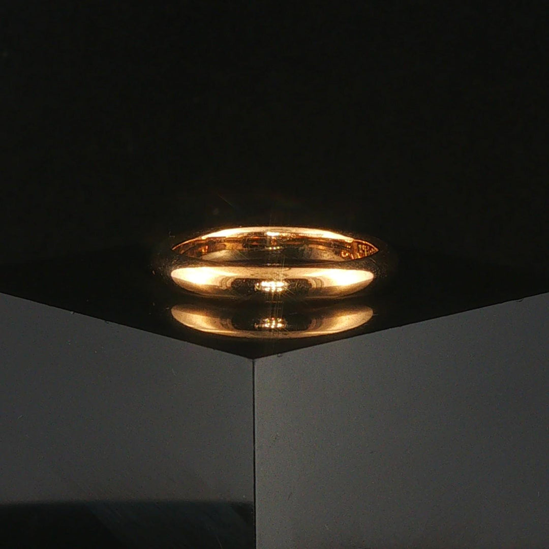 18k Yellow Gold 5.3g Solid Polished Vintage 3.5mm Domed Band Ring Size 7