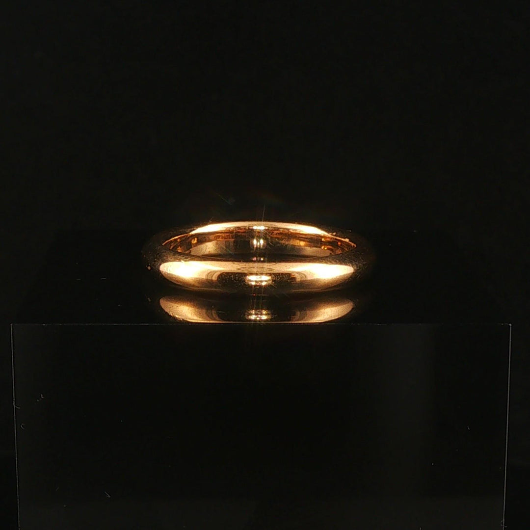 18k Yellow Gold 5.3g Solid Polished Vintage 3.5mm Domed Band Ring Size 7