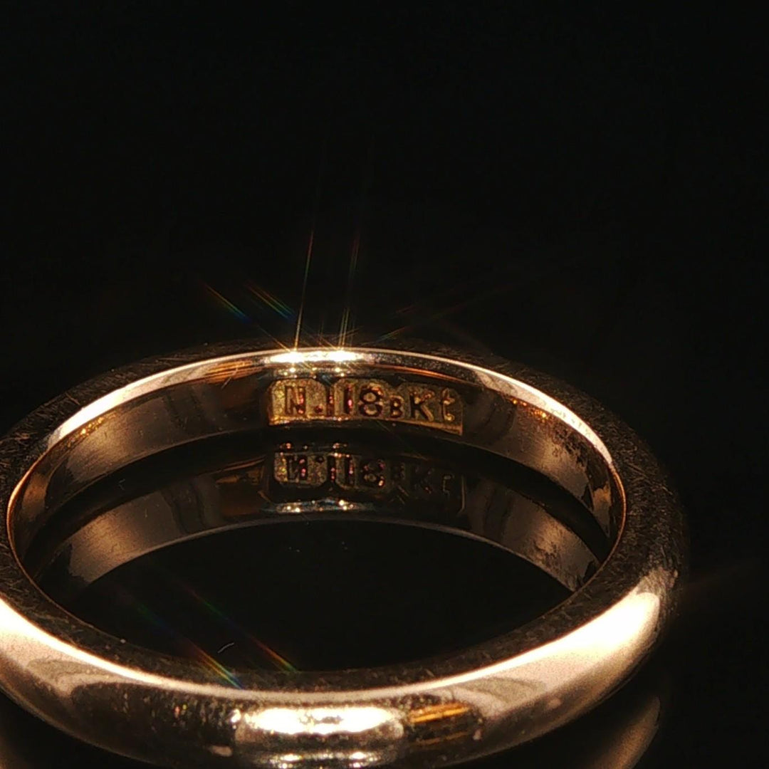 18k Yellow Gold 5.3g Solid Polished Vintage 3.5mm Domed Band Ring Size 7