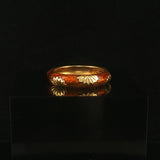 18k Yellow Gold and Enamel 5.3g Vintage Band Ring Size 6.25