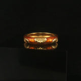 18k Yellow Gold and Enamel 5.3g Vintage Band Ring Size 6.25