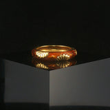 18k Yellow Gold and Enamel 5.3g Vintage Band Ring Size 6.25